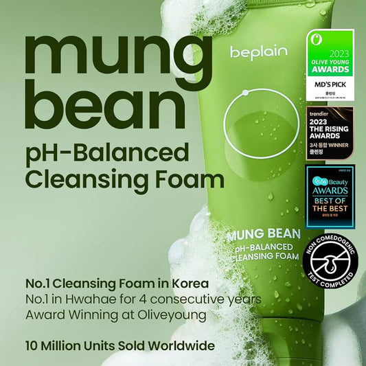beplain - Espuma Limpiadora Mung Bean Ph-balanced Cleansing Foam 80ml