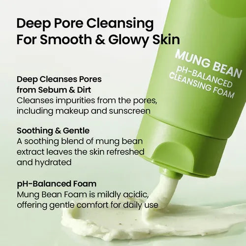 beplain - Espuma Limpiadora Mung Bean Ph-balanced Cleansing Foam 80ml